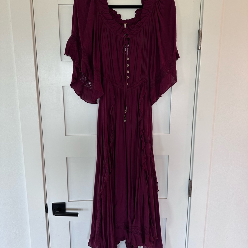 Elegant Burgundy Women's Dress